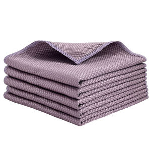 Serviette de nettoyage en microfibre 30x30cm à motif écailles de poisson – Sans peluches, séchage rapide, sans ourlet, réutilisable pour cuisine, salle de bain et balcon - Product Image 4