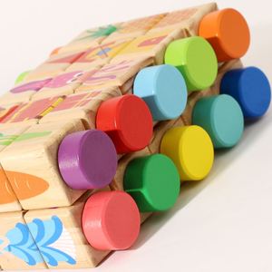 Mi Primer Juego de Cubos de Clasificación y Emparejamiento para Bebés, Juego de Rompecabezas de Aprendizaje Temprano para Niños, Juguete Educativo de Madera Giratorio - Product Image 5