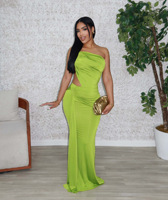Nouvelle Collection 2025 – Robe Longue Plissée Sexy à Épaule Unique pour Femme – Idéale Soirées et Clubs