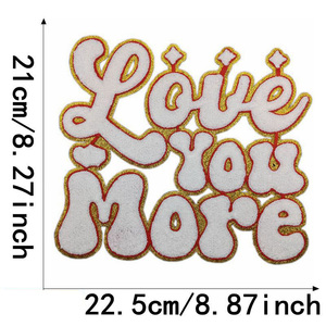 Patchs Alphabet paillettes grande taille Logo personnalisé broderie Chenille <span class=keywords><strong>Patch</strong></span> pour vêtements tissu matériel - Product Image 3