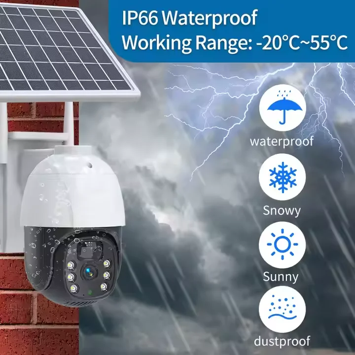 CCTV Smart Home Solar Battery Powered 4MP PTZ Security Camera 5G WiFi Night Vision Outdoor · image 3