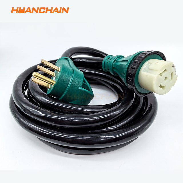 Heavy Duty NEMA 14-50P to SS2-50R Twist Lock STW 6/3 + 8/1 50 Amp 15 Feet Generator Power Cord