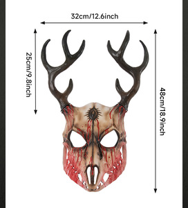 Nouveau Masque HLC en Os de Mouton et Bois de Cerf, Or Antique, pour Halloween, Jeux de Rôle, Costumes, Événements, Fêtes Steampunk - Product Image 3