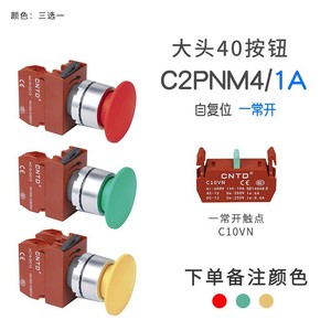 Interruptor de Botón Pulsador CNTD Changde C2PNM4, Auto-Reiniciable, Tamaño de Cabeza de 40 mm, Nivel IP65, Material de Metal y Plástico, 10A Máx. Control de Corriente - Product Image 1