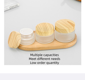 <span class=keywords><strong>Frosted</strong></span> lọ sang trọng cho mỹ phẩm sang Trọng Cơ Thể Bơ lọ thủy tinh chứa với nắp tre cho mặt Kem lọ bằng gỗ nắp - Product Image 2