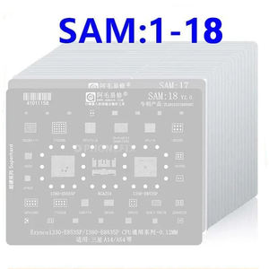 Amaoe BGA Reballing Stencil SAM1-SAM18 stagno piantatura maglia in acciaio per <span class=keywords><strong>Samsung</strong></span> <span class=keywords><strong>a</strong></span> S Note J serie <span class=keywords><strong>A53</strong></span> M14A536 S22 S22Ultra - Product Image 2