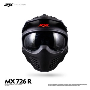 Casco modular integral JPX MX 726 R en negro azabache y rojo mate diseñado para brindar comodidad, durabilidad y una aventura elegante en motocicleta. - Product Image 6