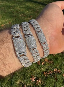 Bracelet maille cubaine en moissanite effet diamant pour hommes et femmes – Luxe et mode à prix abordable – Nouvelle collection en promotion - Product Image 6