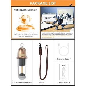 Camping Lantern Rechargeable <b>LED</b> Light Portable <b>Backpack</b> Hiking Outdoor Light 39x11.8cm Mist Brown Starry Night Black - Product Image 5