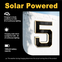 Luz Solar Digital Moderna de 23cm para Número de Casa, Resistente al Óxido, con Sensor Automático, Letrero de Dirección Iluminado por LED, Sin Cableado, Fácil Instalación, 0-9/A/B