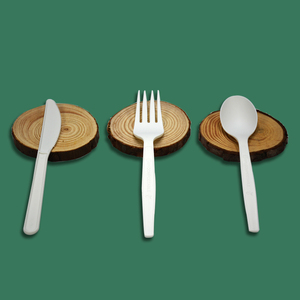 Vaisselle en bagasse de canne à sucre prête à <span class=keywords><strong>la</strong></span> vente au détail, ensembles de couverts jetables biodégradables en emballage en vrac pour les supermarchés - Product Image 5