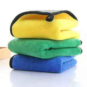 Microfibra de alta densidad logotipo personalizado coral polar 600gsm fuerte absorbente lavado de coches limpieza secado paño toalla para lavar Coche