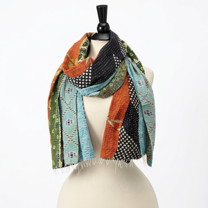 Vente en gros de foulards Vintage pur coton Sari Kantha - Product Image 1