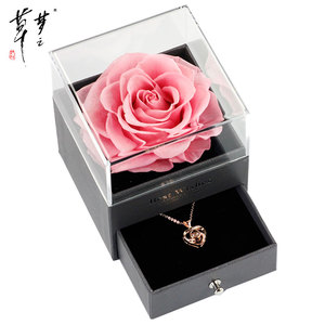 Scatola di fiori in vera rosa blu conservata con collana cuore ti amo per mamma moglie <span class=keywords><strong>fidanzata</strong></span> <span class=keywords><strong>regalo</strong></span> di <span class=keywords><strong>anniversario</strong></span> della festa della mamma - Product Image 2