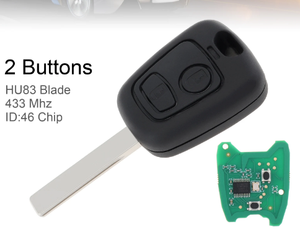 2 Nút 307 Từ Xa Chìa Khóa Xe Fob Shell Với Id46 Chip 433Mhz Và Hu83 Lưỡi Cho <span class=keywords><strong>Citroen</strong></span> 73373067C Chìa Khóa Xe Trường Hợp - Product Image 2