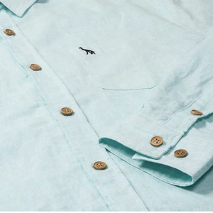 2025 Bộ sưu tập mới của nam giới 100% Linen Áo sơ mi giản dị với enzyme rửa sạch - Product Image 3