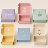 Boîte d'expédition en carton ondulé écologique réutilisable avec logo personnalisé imprimé, boîte d'expédition pour le commerce électronique recyclable, impression de dessins animés colorés pour vêtements