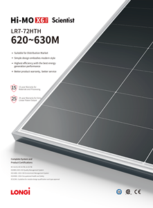 Module photovoltaïque <span class=keywords><strong>de</strong></span> type N Topcon Longi LR7-72HTH 620W 625W 630W, panneau solaire monocristallin Hi-MO X6 MAX Scientist - Product Image 2