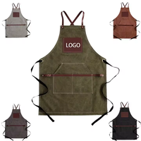 Tablier personnalisé en cuir imperméable et toile de coton pour adultes et enfants, pour la cuisine domestique, le jardinage, la peinture, impression de logo personnalisée