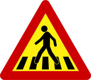 تصنيع المعدات الأصلية تحذير للمشاة ، تحذير عاكس لحركة المرور من الألومنيوم ، لوحات علامات السلامة في الشوارع ، تصنيع - Product Image 2