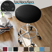 Housse de tabouret/tabouret de bar en soie de lait extensible et imperméable, couleur unie, style moderne minimaliste, prête à être expédiée