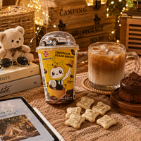 Vente en gros directe usine : Gobelet à biscuits fantaisie 40g avec véhicule à rétrofriction intégré et biscuits fourrés au chocolat