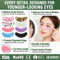 Masque pour les yeux en silicone réutilisable imprimé sur mesure, lavable, anti-rides, patchs pour les yeux secs et mixtes, marque privée