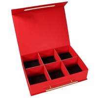 Boîte de rangement et de présentation de bijoux en carton rigide recyclable rouge personnalisée, grande capacité, pour boucles d'oreilles, colliers, bracelets