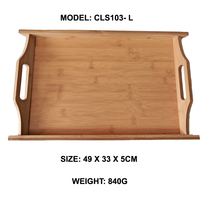 Table basse en bois durable et plateau de lit pour servir plats et assiettes