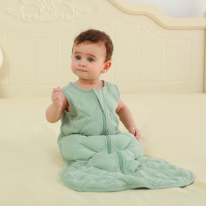 Sacchi a pelo per neonati in cotone gravitazionale di 2025 nuovo arrivo su misura senza maniche con cerniera a due vie - Product Image 3