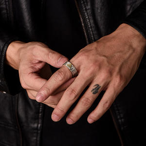 แหวนทองแดงลายตาเทพเจ้าสไตล์ยุโรปอเมริกัน ชิบะ สำหรับผู้ชาย ดีไซน์เฉพาะตัว วินเทจ หรูหรา ใช้งานได้หลากหลาย แหวนแบบเปิด - Product Image 3