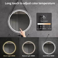 Miroirs LED de salle de bain imperméables de luxe avec rétro-éclairage pour hôtels Lumière LED Cadre en aluminium noir mat