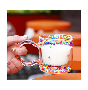 Tazze da Caffè a Doppia Parete in Vetro Borosilicato per Latte, Tè, Acqua e Caffè, 200ML, Tazza da Caffè in Vetro Pre-Forata Stile Globo di Neve - Product Image 5