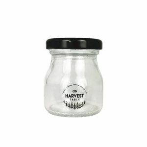 Mini <span class=keywords><strong>pot</strong></span> très mignon, <span class=keywords><strong>petit</strong></span> <span class=keywords><strong>pot</strong></span> en verre bon marché pour pudding, crème, beurre avec couvercle en métal 50 ml - Product Image 2