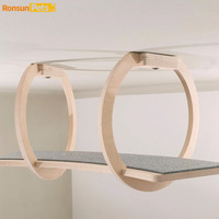 Structure d'escalade murale pour chat RSCW3110-5 avec design de niche et étagère à couloir aérien