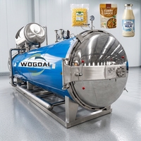 Stérilisateur horizontal à autoclave contrôlé par PLC, type discontinu, pour la stérilisation des aliments et des boissons dans l'industrie agroalimentaire