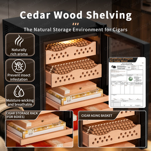 50c Cigarloong Hot Selling Cigar Humidor <b>Cabinet</b> Electronic Good Quality Solid Wood Cedar 50c Hot Selling Cigar Humidor - Product Image 5