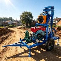 Machine de forage de puits d'eau robuste avec tête de forage rotative pour la construction de forages profonds
