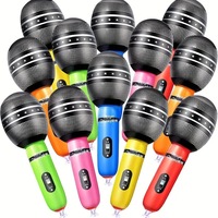 Ballons microphones gonflables en PVC personnalisés pour accessoires DJ, photomaton, chansons, décorations de concerts