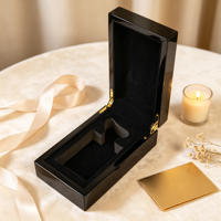 Boîte de rangement pour parfums en bois MDF sur mesure, grande capacité, double couche, écologique, rectangulaire, emballage vintage de luxe