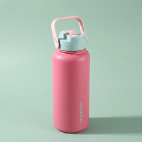 Bouteilles en acier inoxydable détachables de 32 oz, bouteilles en acier inoxydable 304 avec couvercle à verrouillage durable 2-en-1 avec poignée