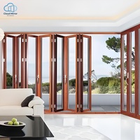 Puerta Plegable Moderna Minimalista de Aluminio y Vidrio Templado, Divisor de Habitaciones Interior/Exterior para Apartamentos y Casas de Vacaciones