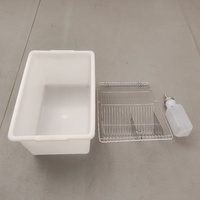 Cage d'élevage de souris et de rats en PP durable à prix de gros avec couvercle en acier inoxydable et bouteille d'eau en silicone de 250 ml pour usage en laboratoire