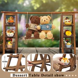 מתלה לאחסון שולחן מעץ מלא אגוז מעמד תצוגת כוס תה פשוט עבור ערכת תה סינית חדשה מחזיקי אחסון ומדפים ביתיים - Product Image 4