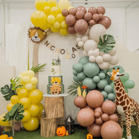 Kit d'arche de guirlande de ballons Jungle Safari pour la décoration de fête sur le thème des animaux pour la fête de naissance