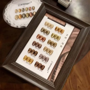 Meilad Color Series 12-Color Tea Brown Cat Eye Set Délicat UV Gel <span class=keywords><strong>Nail</strong></span> <span class=keywords><strong>Art</strong></span> pour <span class=keywords><strong>Automne</strong></span> Hiver Populaire Nouvelle Couleur pour Perles Douces - Product Image 2