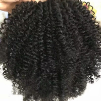 2025 nouvelle mode 100% vrais cheveux noirs humains queues de cheval afro crépus bouclés 8-24 pouces cheveux queues de cheval pour femme