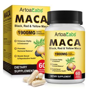 ArtoaLabs Capsule di Radice di Maca Rossa, Gialla e Nera per Uomini - Integratore per Migliorare Vitalità ed Resistenza - Maca Plus & Strong Man <span class=keywords><strong>Power</strong></span> Plus - Product Image 5