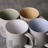 Hualian vente en gros tasse à café en céramique monuments parisiens article de collection pour la sublimation pour une utilisation de fête