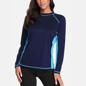 Protection contre les éruptions cutanées à manches longues pour femmes, séchage rapide <span class=keywords><strong>UV</strong></span> UPF 50 + chemises de Compression de Protection solaire, <span class=keywords><strong>T</strong></span>-shirts de natation et de surf - Product Image 3